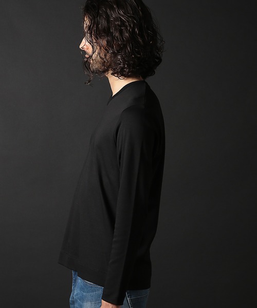 RATTLE TRAP（ラトルトラップ）の「シルケットスムースVネックロンT（Tシャツ/カットソー・メンズ・ホワイト/ブラック・LL/L/M/S）」の9枚目の写真