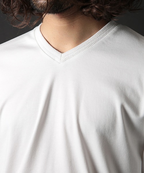 RATTLE TRAP（ラトルトラップ）の「シルケットスムースVネックロンT（Tシャツ/カットソー・メンズ・ホワイト/ブラック・LL/L/M/S）」の14枚目の写真