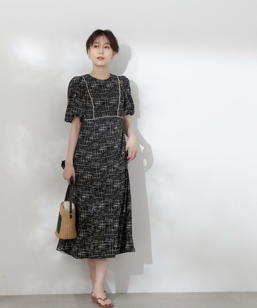 N.（N. Natural Beauty Basic）（エヌエヌナチュラルビューティーベーシック）の「【S Size Line】◆バイカラーパイピングワンピース（ワンピース・レディース・ブラック/オフホワイト・SMALL/MEDIUM）」の15枚目の写真