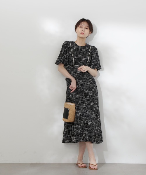 N.（N. Natural Beauty Basic）（エヌエヌナチュラルビューティーベーシック）の「【S Size Line】◆バイカラーパイピングワンピース（ワンピース・レディース・ブラック/オフホワイト・SMALL/MEDIUM）」の16枚目の写真