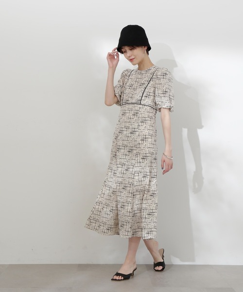 N.（N. Natural Beauty Basic）（エヌエヌナチュラルビューティーベーシック）の「【S Size Line】◆バイカラーパイピングワンピース（ワンピース・レディース・ブラック/オフホワイト・SMALL/MEDIUM）」の4枚目の写真