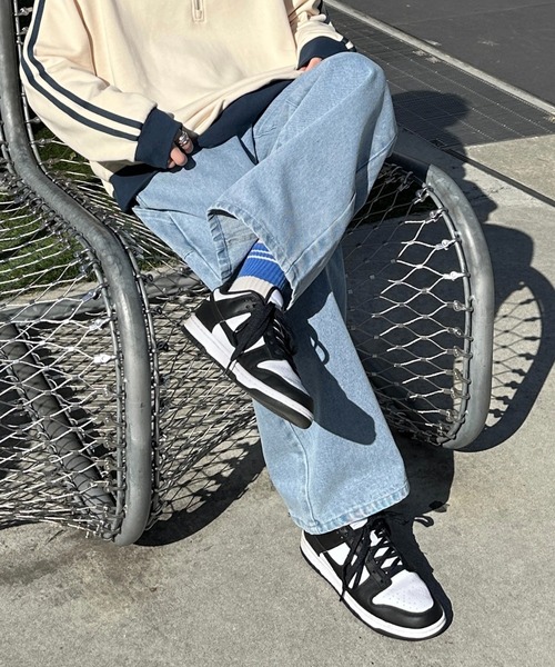 ADAMASTE（アダマスト）の「13オンスルーズシルエットペインターデニムワイドパンツ（デニムパンツ・メンズ・ブラック/ブルー/ダークブラック/サックスブルー・SMALL/MEDIUM/LARGE）」の3枚目の写真