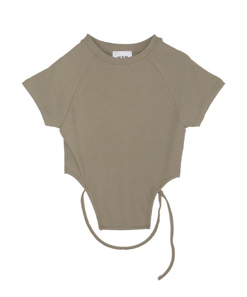 ACYM(アシーム)の「Side strap mini トップス(Tシャツ/カットソー・レディース・ブラック/カーキ/アイボリー・FREE)」の6枚目の写真