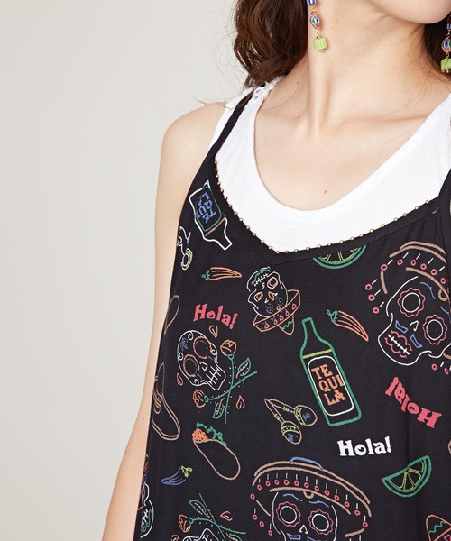 チャイハネ(チャイハネ)の「【チャイハネ】ネオベラキャミワンピース(ワンピース・レディース・ブラック/ターコイズブルー/イエロー・FREE)」の4枚目の写真