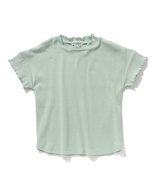 SHOO・LA・RUE（シューラルー）の「◆【110-140cm】メロー使いリブTシャツ（Tシャツ/カットソー・キッズ・ライトベージュ/レモンイエロー/ブルー/ライトグリーン・11/12/13/14）」の3枚目の写真