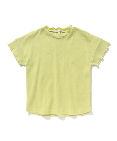 SHOO・LA・RUE（シューラルー）の「◆【110-140cm】メロー使いリブTシャツ（Tシャツ/カットソー・キッズ・ライトベージュ/レモンイエロー/ブルー/ライトグリーン・11/12/13/14）」の5枚目の写真