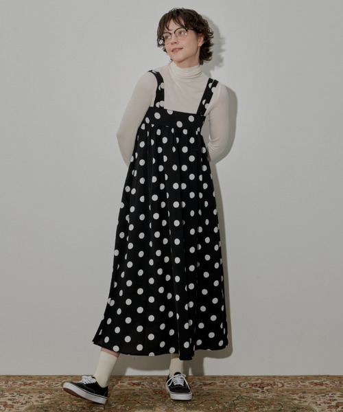 MERLOT（メルロー）の「ダブルストラップジャンスカ（ジャンパースカート・レディース・レッド/ドット/ブラック・FREE）」の11枚目の写真