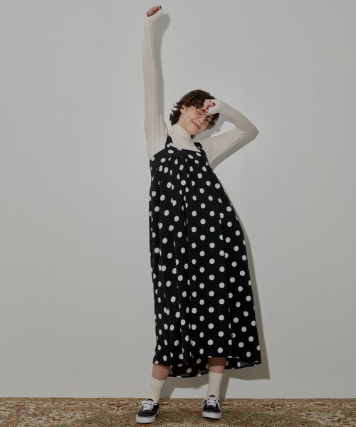 MERLOT（メルロー）の「ダブルストラップジャンスカ（ジャンパースカート・レディース・レッド/ドット/ブラック・FREE）」の14枚目の写真