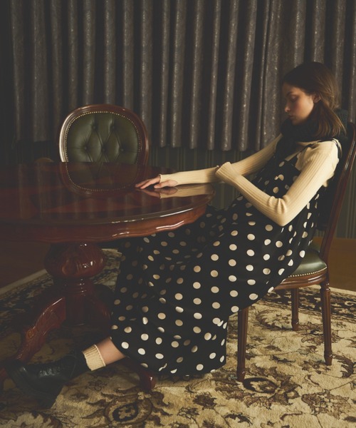 MERLOT（メルロー）の「ダブルストラップジャンスカ（ジャンパースカート・レディース・レッド/ドット/ブラック・FREE）」の18枚目の写真