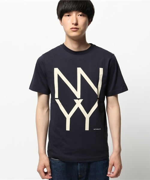 Saturdays NYC（サタデーズ ニューヨークシティ ）の「SATURDAYS SURF NYC / “NY” Tシャツ（Tシャツ/カットソー・メンズ・ネイビー/ホワイト/インディゴブルー・SMALL/MEDIUM）」の4枚目の写真