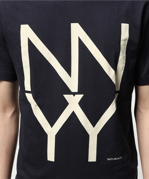 Saturdays NYC（サタデーズ ニューヨークシティ ）の「SATURDAYS SURF NYC / “NY” Tシャツ（Tシャツ/カットソー・メンズ・ネイビー/ホワイト/インディゴブルー・SMALL/MEDIUM）」の9枚目の写真