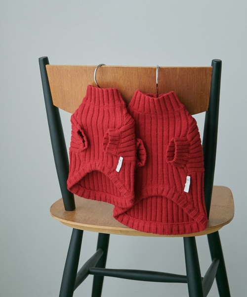 ROPE' PICNIC（ロペピクニック）の「【CM着用商品】【DOG】【WEB限定カラー:ベージュ】リブ切り替えニットプルオーバー/リンクコーデ（ペットウェア・レディース・スミクロ/ベージュ/キナリ/ピンク系その他2/ブルー系その他6/レッド/イエロー/ライトグリーン・M/M size/L/S）」の9枚目の写真