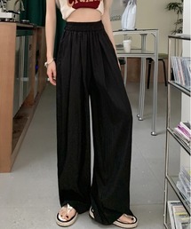 シワ加工リラックスワイドパンツ