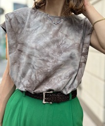 mi via loca | タイダイ配色ステッチ タックデザインTシャツ(Tシャツ/カットソー)