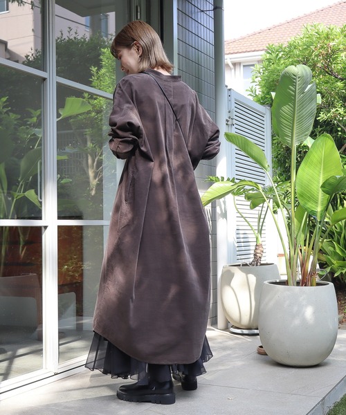 AMERICAN HOLIC(アメリカンホリック)の「バンドカラーコーデュロイシャツワンピース(シャツワンピース・レディース・チャコールグレー/ブルーグリーン/ライトベージュ・M/L)」の6枚目の写真