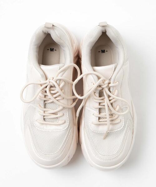 WEGO（ウィゴー）の「WEGO/コンビメッシュボリュームスニーカー（スニーカー・レディース・オフホワイト/ブラック・MEDIUM/LARGE）」の15枚目の写真