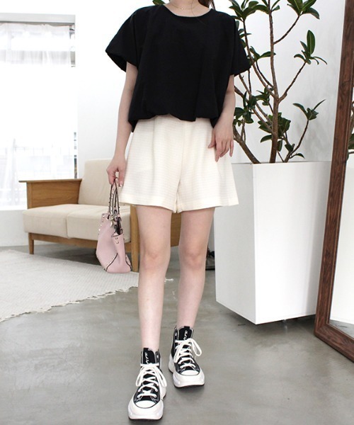 MODE ROBE(モードローブ)の「チェックタックショートパンツ(その他パンツ・レディース・グリーン/アイボリー/ブラック・M/S)」の18枚目の写真