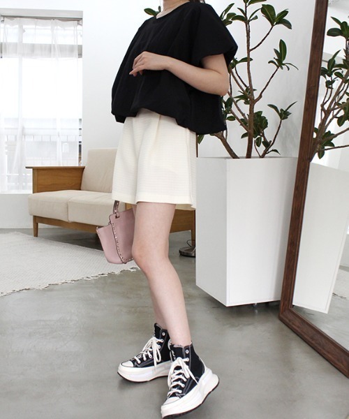 MODE ROBE(モードローブ)の「チェックタックショートパンツ(その他パンツ・レディース・グリーン/アイボリー/ブラック・M/S)」の22枚目の写真