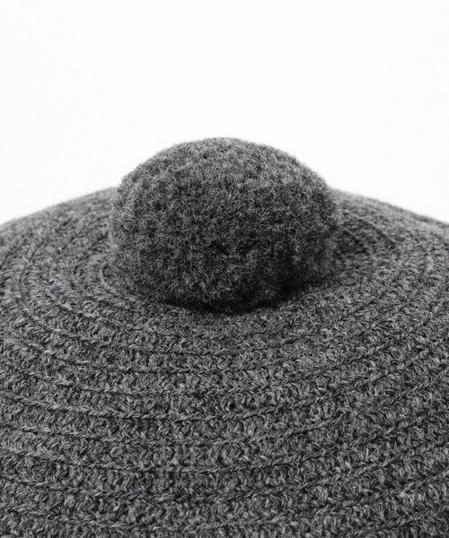 BEAMS BOY（ビームスボーイ）の「cableami × BEAMS BOY / シェットランドウール ベレー帽（ハンチング/ベレー帽・レディース・チャコールグレー/ベージュ・FREE）」の16枚目の写真