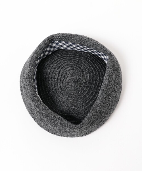 BEAMS BOY（ビームスボーイ）の「cableami × BEAMS BOY / シェットランドウール ベレー帽（ハンチング/ベレー帽・レディース・チャコールグレー/ベージュ・FREE）」の12枚目の写真