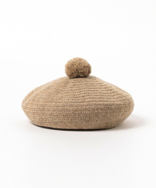 BEAMS BOY（ビームスボーイ）の「cableami × BEAMS BOY / シェットランドウール ベレー帽（ハンチング/ベレー帽・レディース・チャコールグレー/ベージュ・FREE）」の10枚目の写真