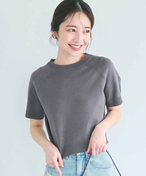 coca(coca)(コカ)の「半袖クルーネックニットトップス(ニット/セーター・レディース・アイボリー/ブラック/A/B/ブラウン/ホワイト/その他1/グレー・L/M/S/XL)」の4枚目の写真