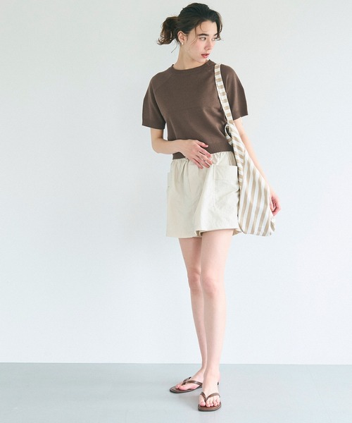 MADISONBLUE 半袖クルーネックニットセーター マディソンブルー MADISON BLUE 半袖 クルーネックニット