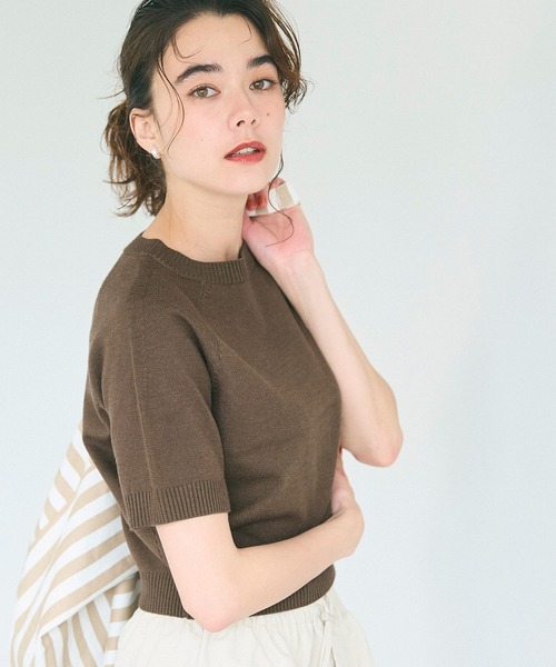 coca(coca)(コカ)の「半袖クルーネックニットトップス(ニット/セーター・レディース・アイボリー/ブラック/A/B/ブラウン/ホワイト/その他1/グレー・L/M/S/XL)」の21枚目の写真