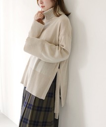 HER CLOSET | 【HER CLOSET】WEB限定サイドスリットリボン付きハイネックニット(ニット/セーター)