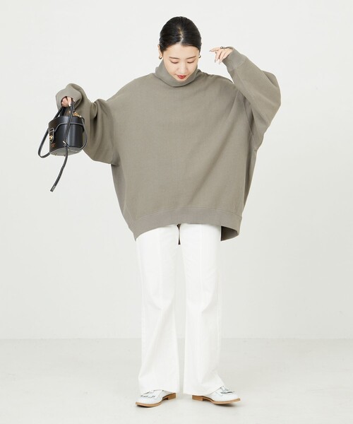 FREAK'S STORE（フリークスストア）の「限定展開　ヘビーウェイト タートルネック スウェット（スウェット・レディース・ライトグレー/グレー/グリーン/ブルー/ナチュラル/ブラック・ﾌﾘ-）」の21枚目の写真