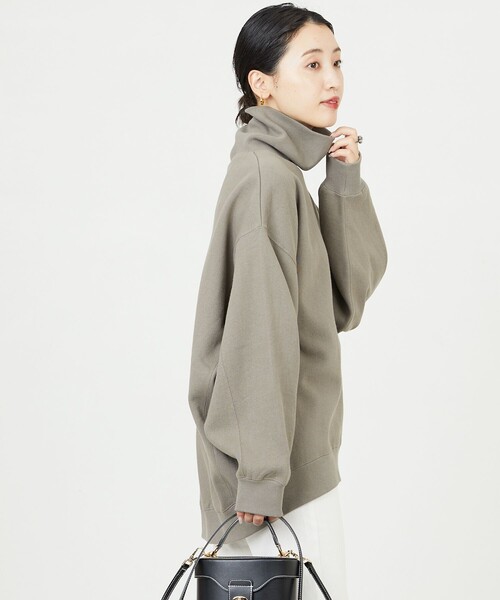 FREAK'S STORE（フリークスストア）の「限定展開　ヘビーウェイト タートルネック スウェット（スウェット・レディース・ライトグレー/グレー/グリーン/ブルー/ナチュラル/ブラック・ﾌﾘ-）」の19枚目の写真