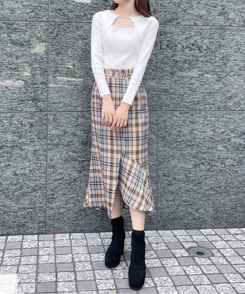 one way（ワンウェイ）の「ビット付きテレコニット（ニット/セーター・レディース・ブラック/ベージュ/ホワイト/グレー/ピンク/ホワイト×ブラック・FREE）」の11枚目の写真