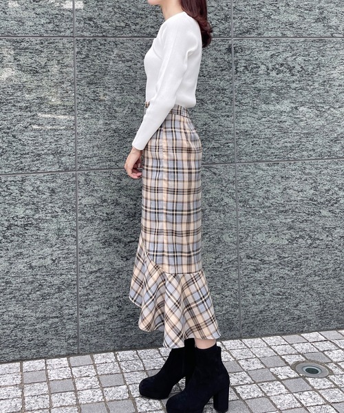 one way（ワンウェイ）の「ビット付きテレコニット（ニット/セーター・レディース・ブラック/ベージュ/ホワイト/グレー/ピンク/ホワイト×ブラック・FREE）」の14枚目の写真