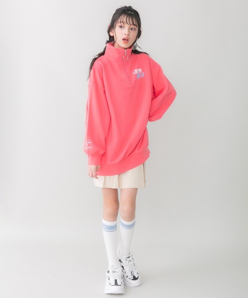 JENNI belle（ジェニィベル）の「【WEB限定】【コットン100％】ロング丈ハーフZIPトレーナー（スウェット・キッズ・ブルー/ブラック/ピンク・130cm/140cm/150cm/160cm）」の11枚目の写真