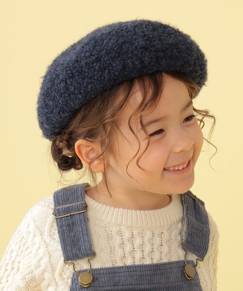 BEAMS mini(ビームスミニ)の「BEAMS mini / シープ ベレー帽 23(ハンチング/ベレー帽・キッズ・ネイビー/ベージュ/オレンジ・ONE SIZE)」の2枚目の写真