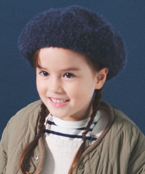 BEAMS mini(ビームスミニ)の「BEAMS mini / シープ ベレー帽 23(ハンチング/ベレー帽・キッズ・ネイビー/ベージュ/オレンジ・ONE SIZE)」の9枚目の写真