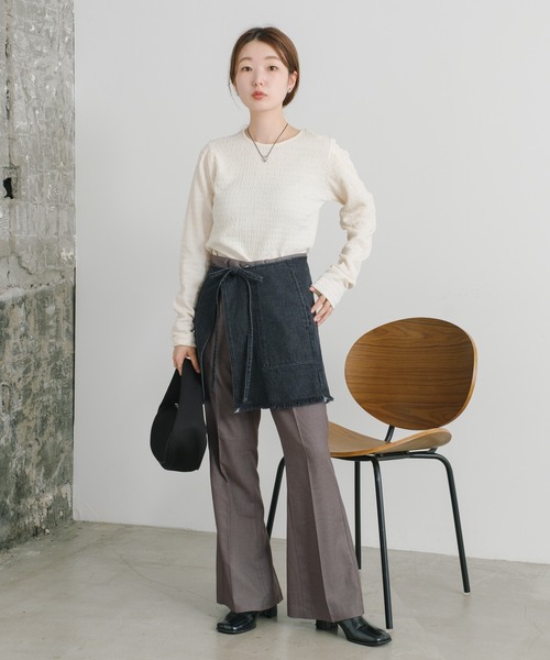 Kastane（カスタネ）の「【2サイズ展開/WEB限定カラーあり】ヘムプリーツスラックス（スラックス・レディース・ブラック/グレー/サックスブルー/ブラウン・0/1）」の21枚目の写真