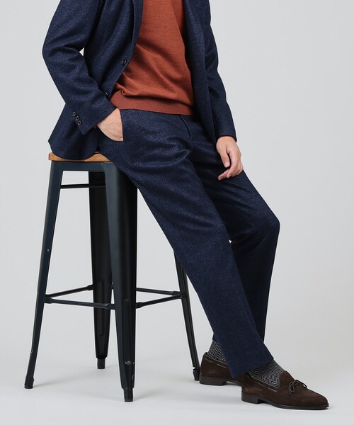 【尾州】ウールブレンドムリネへリンボンパンツ/セットアップ対応