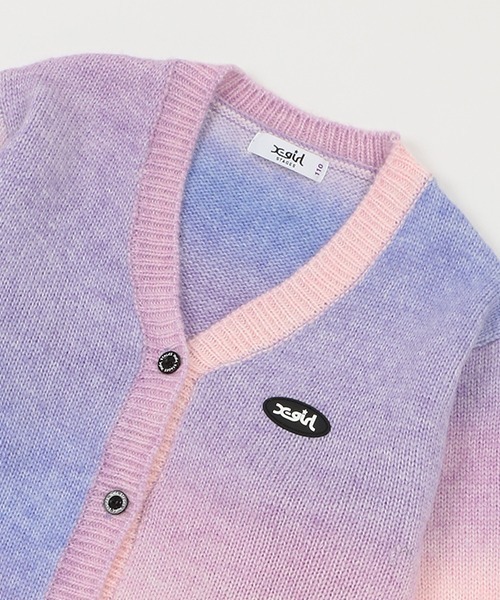 X-girl Stages（エックスガールステージス）の「グラデーションニットカーデガン（カーディガン/ボレロ・キッズ・グリーン/ラベンダー/トップグレー・90cm/100cm/110cm/120cm/130cm/140cm）」の10枚目の写真