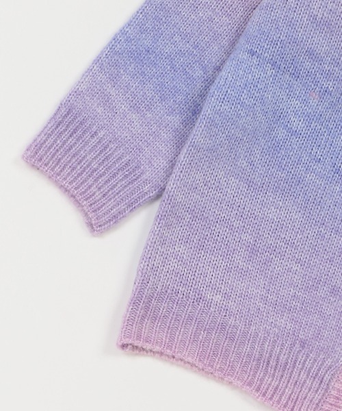 X-girl Stages（エックスガールステージス）の「グラデーションニットカーデガン（カーディガン/ボレロ・キッズ・グリーン/ラベンダー/トップグレー・90cm/100cm/110cm/120cm/130cm/140cm）」の7枚目の写真