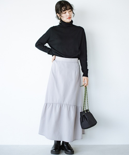 haco!(ハコ)の「haco!×NOKI 花をまとうコラボシリーズ【エリンジューム】巾着バッグ(ショルダーバッグ・レディース・ブラック/グレー・ONE SIZE)」の8枚目の写真