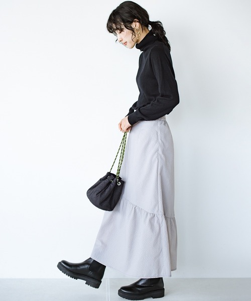 haco!(ハコ)の「haco!×NOKI 花をまとうコラボシリーズ【エリンジューム】巾着バッグ(ショルダーバッグ・レディース・ブラック/グレー・ONE SIZE)」の9枚目の写真