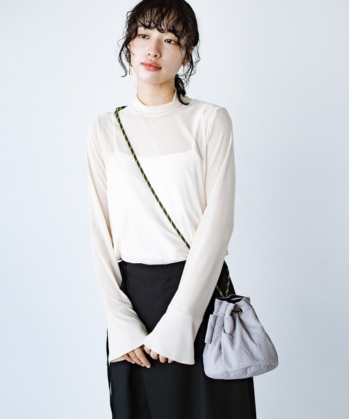 haco!(ハコ)の「haco!×NOKI 花をまとうコラボシリーズ【エリンジューム】巾着バッグ(ショルダーバッグ・レディース・ブラック/グレー・ONE SIZE)」の14枚目の写真