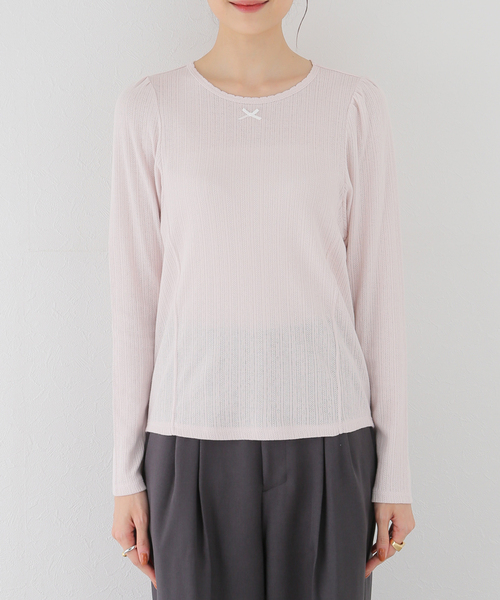 SLOBE citron.（スローブシトロン）の「SLOBE citron. petit eyelet プルオーバー（Tシャツ/カットソー・レディース・ピンク/グレー・FREE）」の22枚目の写真