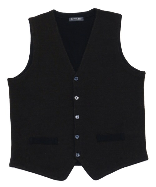 TOKYO SHIRTS(トウキョウシャツ)の「ジャカード ベーシック ニットジレ(ベスト・メンズ・ネイビー/チャコール・M/L/LL/XL)」の1枚目の写真