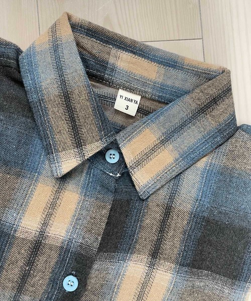 NANEA（ナネア）の「微起毛ドロップショルダーチェックシャツ（シャツ/ブラウス・レディース・ブルー・SMALL/MEDIUM/LARGE/X-LARGE）」の13枚目の写真