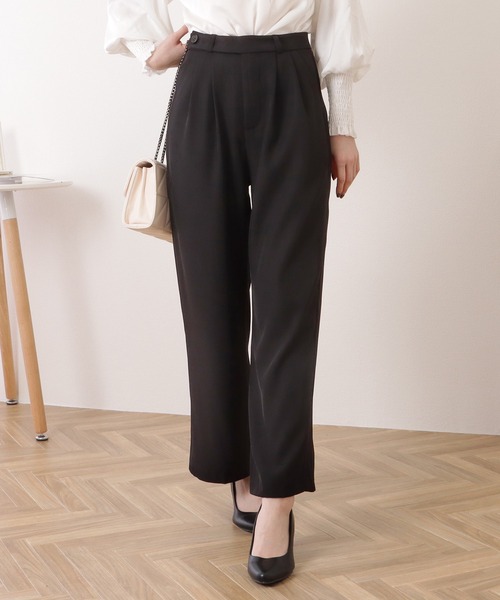 Lace Ladies(レースレディース)の「バックポケット付きウエストタックストレートパンツ(スラックス・レディース・ベージュ/ダークグレー/グレー/ブラック・S/M/L)」の8枚目の写真