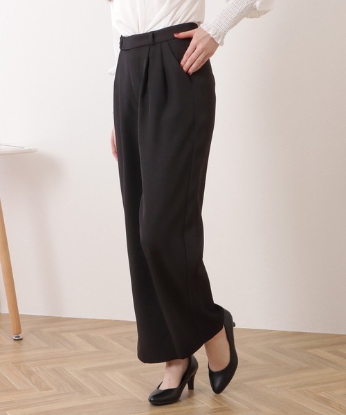 Lace Ladies(レースレディース)の「バックポケット付きウエストタックストレートパンツ(スラックス・レディース・ベージュ/ダークグレー/グレー/ブラック・S/M/L)」の9枚目の写真