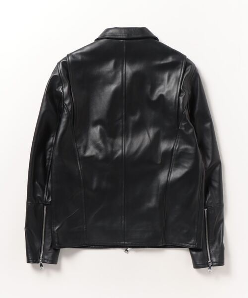 EMMETI（エンメティ）の「EMMETI / エンメティ：ERICK nappa cerata：erick-n-c[MUS]（ライダースジャケット・メンズ・ブラック・50/48/52）」の2枚目の写真