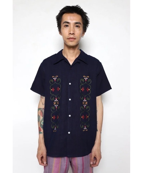 乱痴気(ランチキ)の「【KARDO】CHINTAN EMB08(シャツ/ブラウス・メンズ・インディゴブルー・M/L)」の4枚目の写真
